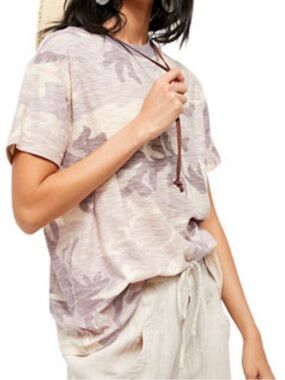 We The Free Lavender Camo Short Sleeve Tee
